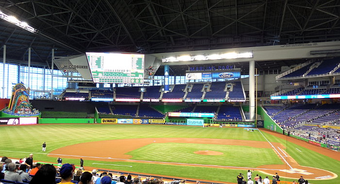 Photo of Marlins Park Baseball Stadium During the 2017 MLB Season